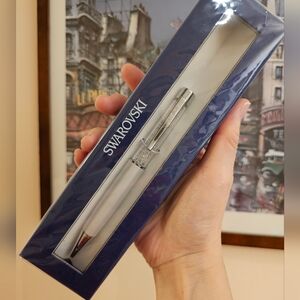 Swarovski White and Silver Crystal Accent Ballpoint Pen